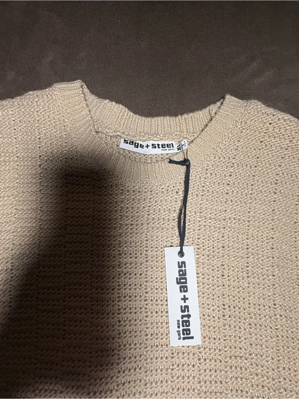 Sage + Steele Tan Chunky Knit Sweater - Size: XL